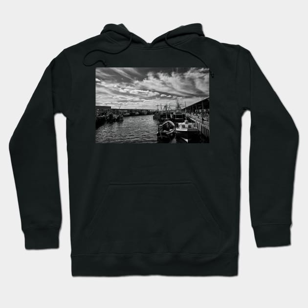 North Shields Fish Quay in Monochrome Hoodie by Violaman